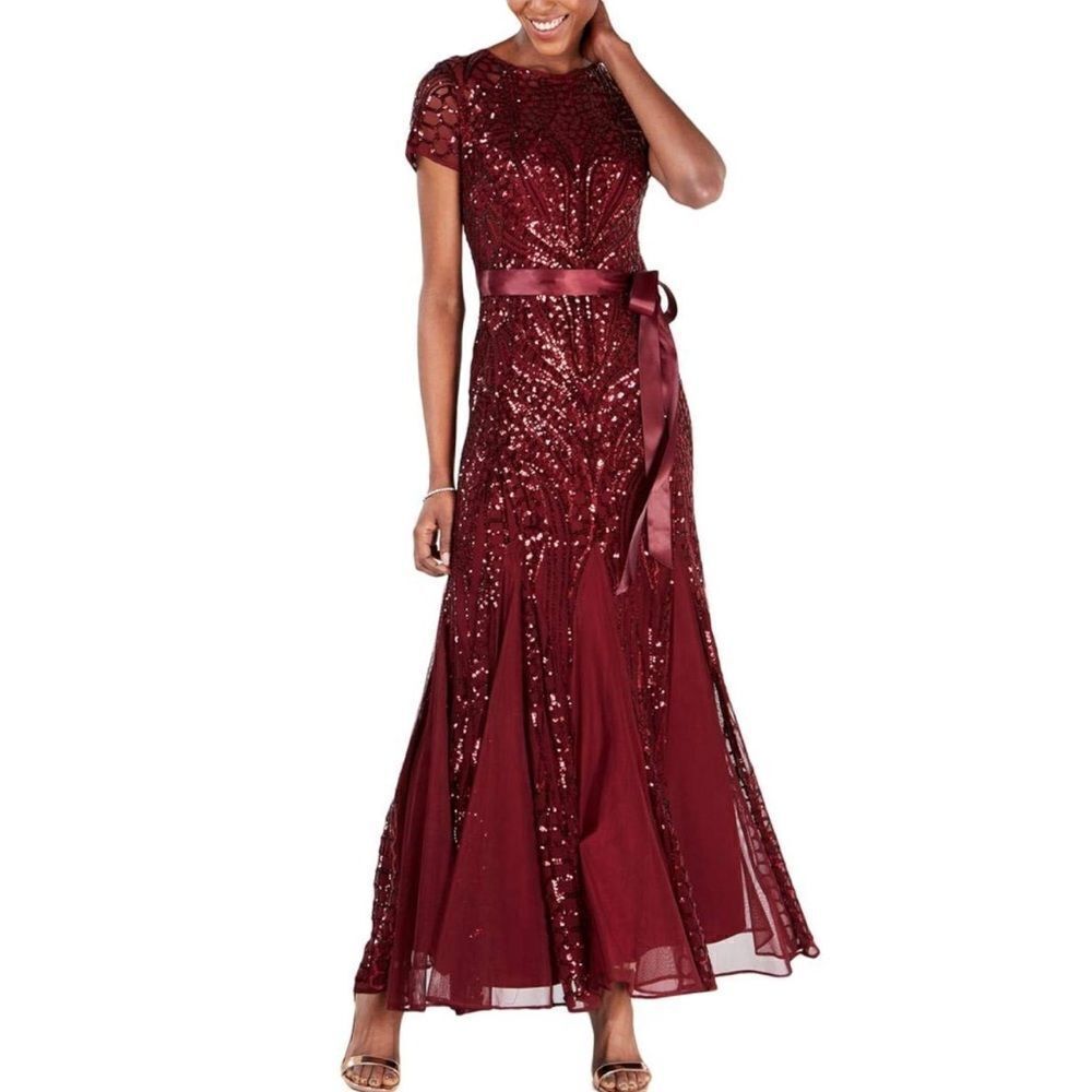 R&M Richards Melt Formal Beaded gown‎ Size 6 tall C26